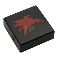 LEGO Fliese 1 x 1 mit rotem Mobil Pegasus-Logo Modell rechte…