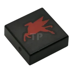LEGO Fliese 1 x 1 mit rotem Mobil Pegasus Logo Modell…