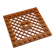 LEGO Plate, Modified 8 x 8 with Grille and Hole in…