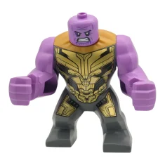 LEGO Thanos - Large Figure, Dark Bluish Gray Outfit with Gold…