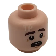LEGO Hoofd Minifiguur met Glimlach / Bang Gezicht Patroon (Dubbelzijdig)
