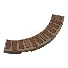 LEGO Tile, Round Corner 4 x 4 Macaroni with Dark Orange…