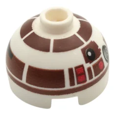 LEGO Ladrillo, cúpula redonda de 2 x 2 con paneles marrón…