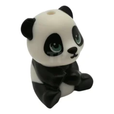 LEGO Panda, Friends Style, Baby Cub, Sitting with Molded White Head…
