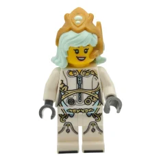 LEGO Astrid - Traje blanco, Pelo aguamarina claro, Corona dorada