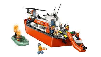 LEGO Rettungsboot der Küstenwache mit Hubschrauber