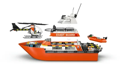 LEGO Rettungsboot der Küstenwache mit Hubschrauber