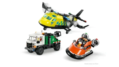 LEGO Kombinationsset mit Flugzeug, Wartungsfahrzeug und Luftkissenboot