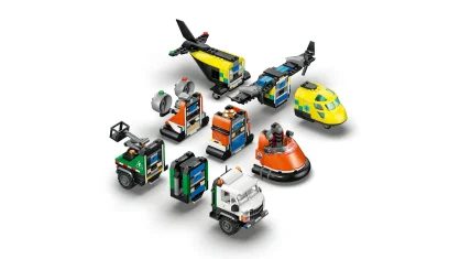 LEGO Kombinationsset mit Flugzeug, Wartungsfahrzeug und Luftkissenboot