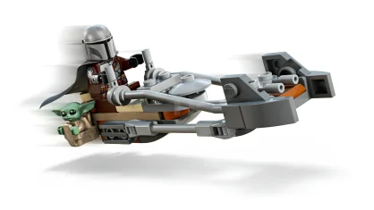 LEGO Der Mandalorianer und Grogu auf ihrem Speeder Bike™