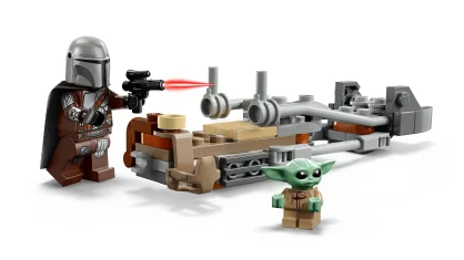 LEGO Der Mandalorianer und Grogu auf ihrem Speeder Bike™