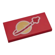LEGO Tile 2 x 4 with Classic Space Logo Pattern