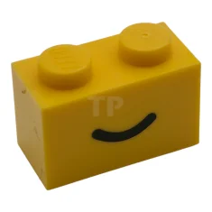 LEGO Brick 1 x 2 with Smile Pattern