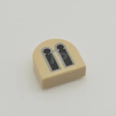 LEGO Tile, Round 1 x 1 Half Circle Extended with 2…