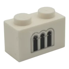 LEGO Brick 1 x 2 with 3 Black and Light Bluish…