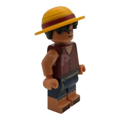 LEGO Aap D. Luffy - Haarcombo, strohoed met zwart haar, grijns…