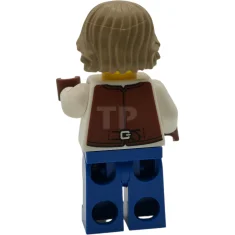 LEGO Schmied - Weißes Hemd mit rötlich-brauner Weste, blaue Beine, dunkelbraunes…