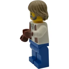 LEGO Schmied - Weißes Hemd mit rötlich-brauner Weste, blaue Beine, dunkelbraunes…