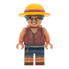 LEGO Monkey D. Luffy - Hair Combo, Straw Hat with Black…