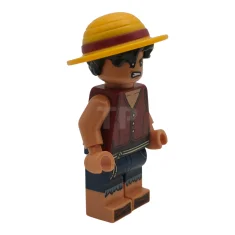 LEGO Monkey D. Luffy - Hair Combo, Straw Hat with Black…