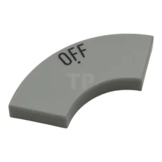 LEGO Tile, Round Corner 2 x 2 Macaroni with Black 'OFF'…