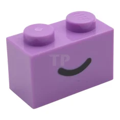 LEGO Brick 1 x 2 with Smile Pattern