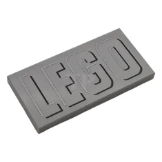 LEGO Tile 2 x 4 with Outlined 'LEGO' Pattern