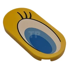 LEGO Tile, Round 2 x 4 Oval with Large Blue, Medium…