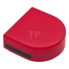 LEGO Tile, Round 1 x 1 Half Circle Extended with Black…