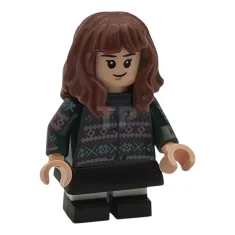 LEGO Hermine Granger - Dunkelgrüner Pullover, bedruckte Arme, schwarzer Rock und…