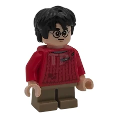 LEGO Harry Potter - Roter zerrissener Pullover, dunkelbraune kurze Hosenbeine