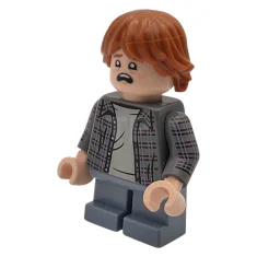 LEGO Ron Weasley - Kariertes Hemd, bedruckte Arme, sandblaue kurze Hosenbeine