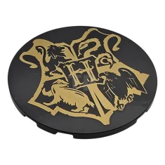 LEGO Tile, Round 6 x 6 with Gold Hogwarts Crest Pattern