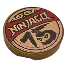 LEGO Tile 2 x 2 Round with Bottom O with 'NINJAGO…