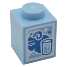 LEGO Brick 1 x 1 with Blue SW Bantha and Glass…