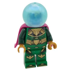 LEGO Mysterio - Tête de mort blanche, casque bleu satiné, cape…