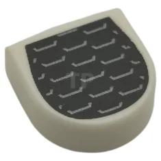 LEGO Tile, Round 1 x 1 Half Circle Extended with Black…