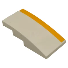 LEGO Slope, Curved 4 x 2 with Bright Light Orange Stripe…