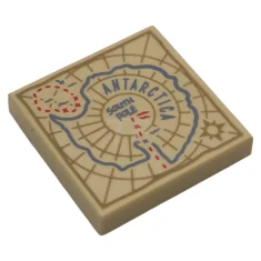 LEGO Tile 2 x 2 with Map of 'ANTARCTICA' and 'SOUTH…