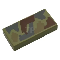 LEGO Tile 1 x 2 with Dark Bluish Gray, Dark Tan…