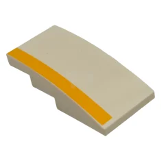 LEGO Slope, Curved 4 x 2 with Bright Light Orange Stripe…