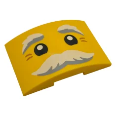 LEGO Slope, Curved 6 x 4 Double with Black Eyes, White…