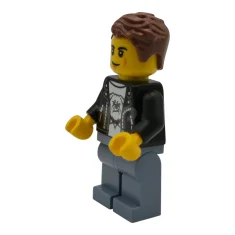 LEGO Hot Rod Driver - Male, Black Leather Jacket, Sand Blue…