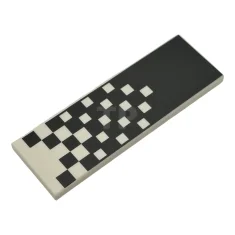 LEGO Tile 2 x 6 with Black Checkered Pattern