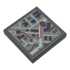 LEGO Baldosa, Modificada 2 x 2 Invertida con Mapa de Ciudad…