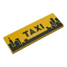 LEGO Tile 2 x 6 with Black 'TAXI' and City Building…