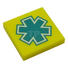 LEGO Tile 2 x 2 with Dark Turquoise and White EMT…