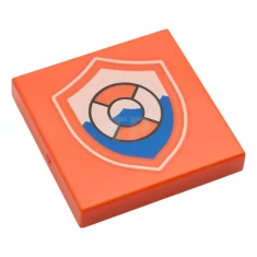 LEGO Tile 2 x 2 with Life Preserver Coast Guard Logo…