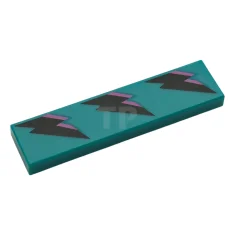 LEGO Tile 1 x 4 with 3 Black and Dark Pink…