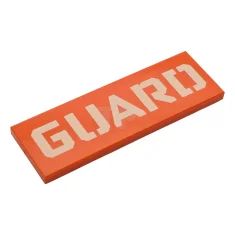 LEGO Tile 2 x 6 with White 'GUARD' Pattern